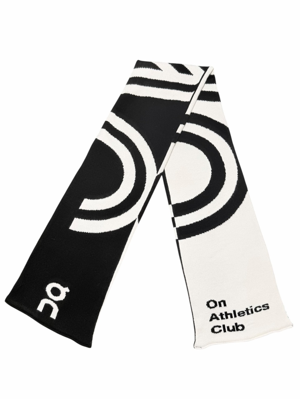 On Running Athletics Club Knit Scarf Black White Unisex